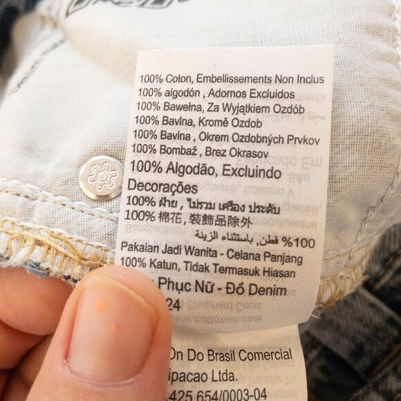 Cotton On Super Baggy Wide Leg Jeans Size 26 Light Wash Stripe Detail - Picture 4 of 4